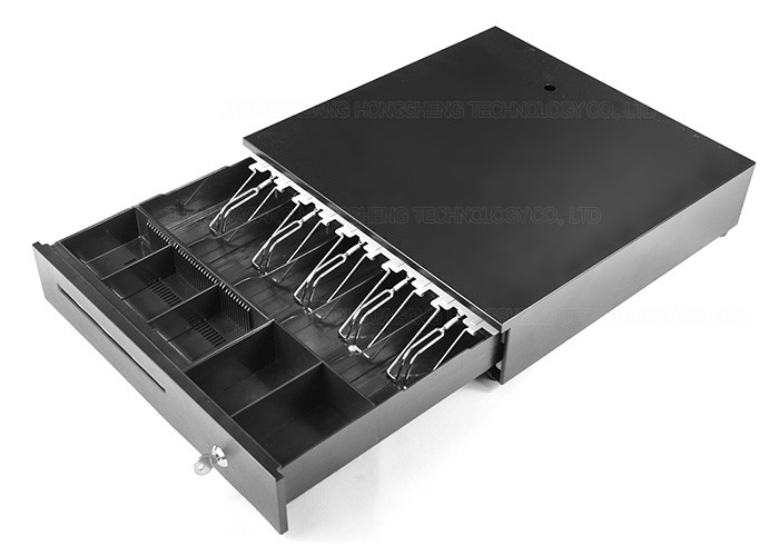 Ivory Black POS Cash Register Drawer 405G 5 Metal Clips 405 x411x90 mm
