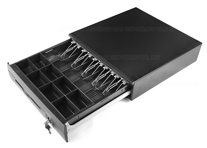 Durable Locking Metal POS Cash Drawer RJ12 Cash Box With Coin Sorter Tray 410G